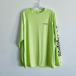 Columbia PFG Bright Pastel Green Long Sleeve Shirt